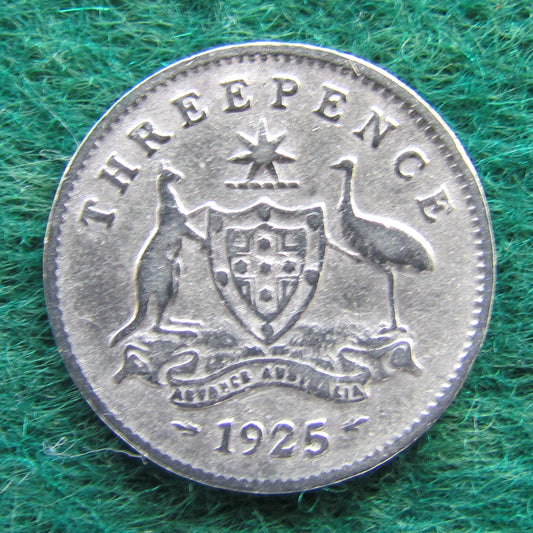 Australian 1925 3d Three Pence King George V Coin Circulated