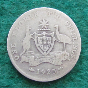 Australian 1925 Florin King George V Coin - Circulated
