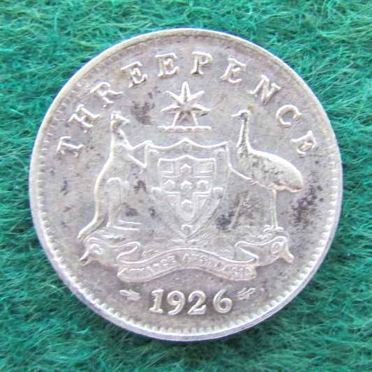 Australian 1926 3d Three Pence King George V Coin Circulated