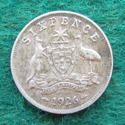 Australian 1926 6d Sixpence King George V Coin - Circulated