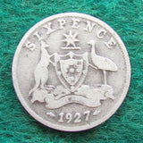 Australian 1927 Sixpence King George V Coin - Circulated