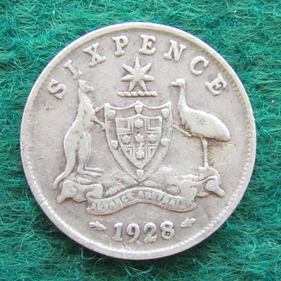 Australian 1928 6d Sixpence King George V Coin - Circulated