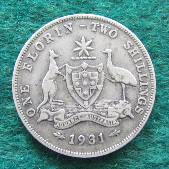 Australian 1931 Florin King George V Coin - Circulated