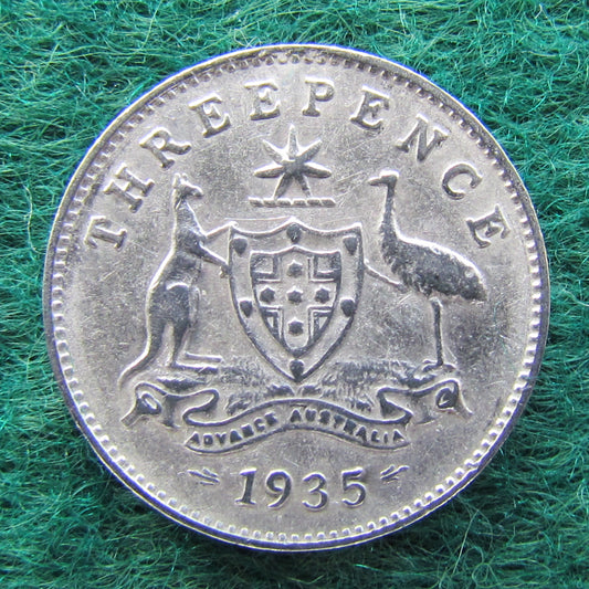 Australian 1935 3d Three Pence King George V Coin