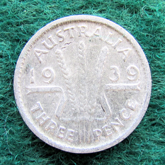Australian 1939 3d Three Pence King George VI Coin Circulated