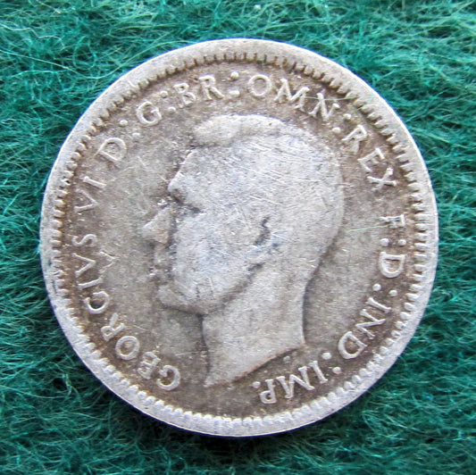 Australian 1939 3d Three Pence King George VI Coin Circulated