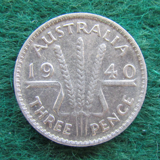 Australian 1940 3d Three Pence King George VI Coin Circulated