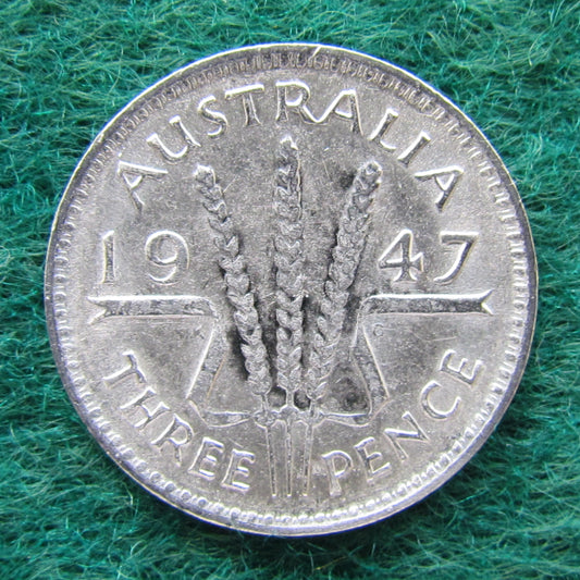 Australian 1947 3d Three Pence King George VI Coin Circulated