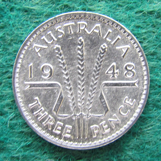 Australian 1948 3d Three Pence King George VI Coin Circulated