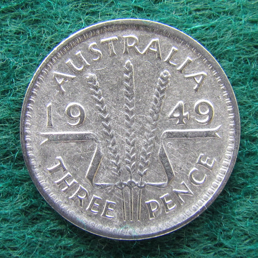 Australian 1949 3d Three Pence King George VI Coin Circulated