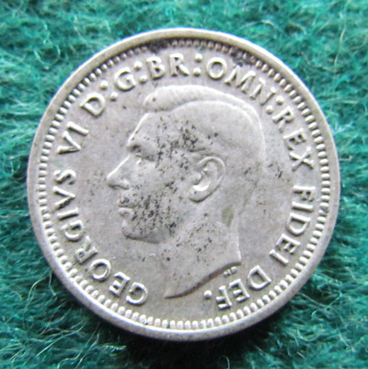 Australian 1951 PL 3d Three Pence King George VI Coin