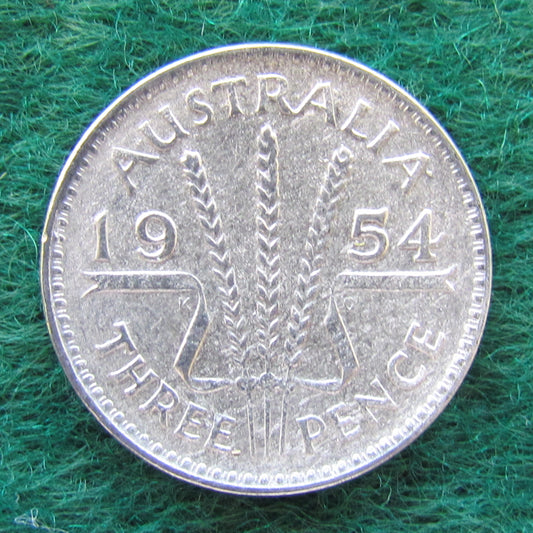 Australian 1954 3d Three Pence Queen Elizabeth II Coin Circulated