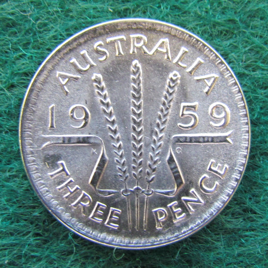 Australian 1959 3d Three Pence Queen Elizabeth II Coin Circulated