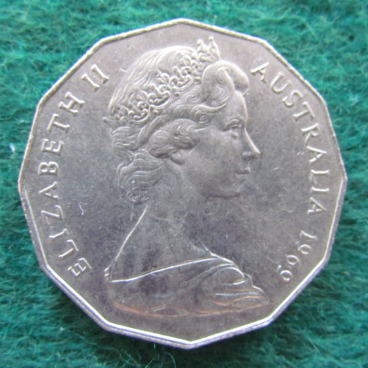 Australian 1969 50 Cent Queen Elizabeth COA Coin  - Circulated