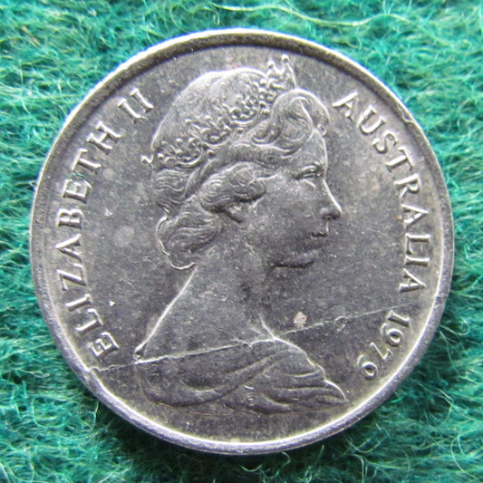 Australian 1979 5 Cent Queen Elizabeth II Coin With Die Crack - Circulated