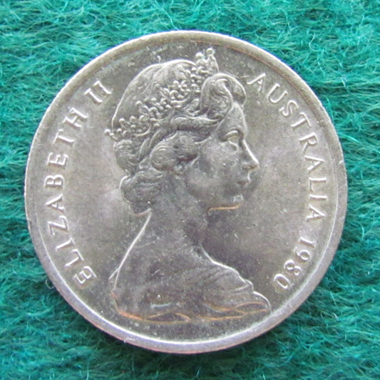 Australian 1980 5 Cent Queen Elizabeth II Coin - Circulated
