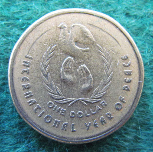Australian 1986 1 Dollar International Year Of Peace Queen Elizabeth Coin - Circulated
