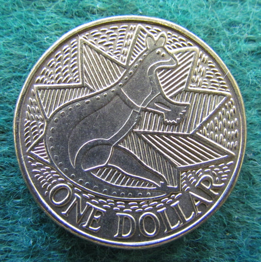 Australian 1988 1 Dollar Aboriginal Art Kangaroo Queen Elizabeth Coin - Circulated