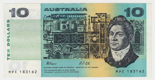 Australian 1991 10 Dollar Fraser Cole Banknote  s/n MPC 183162 - Circulated