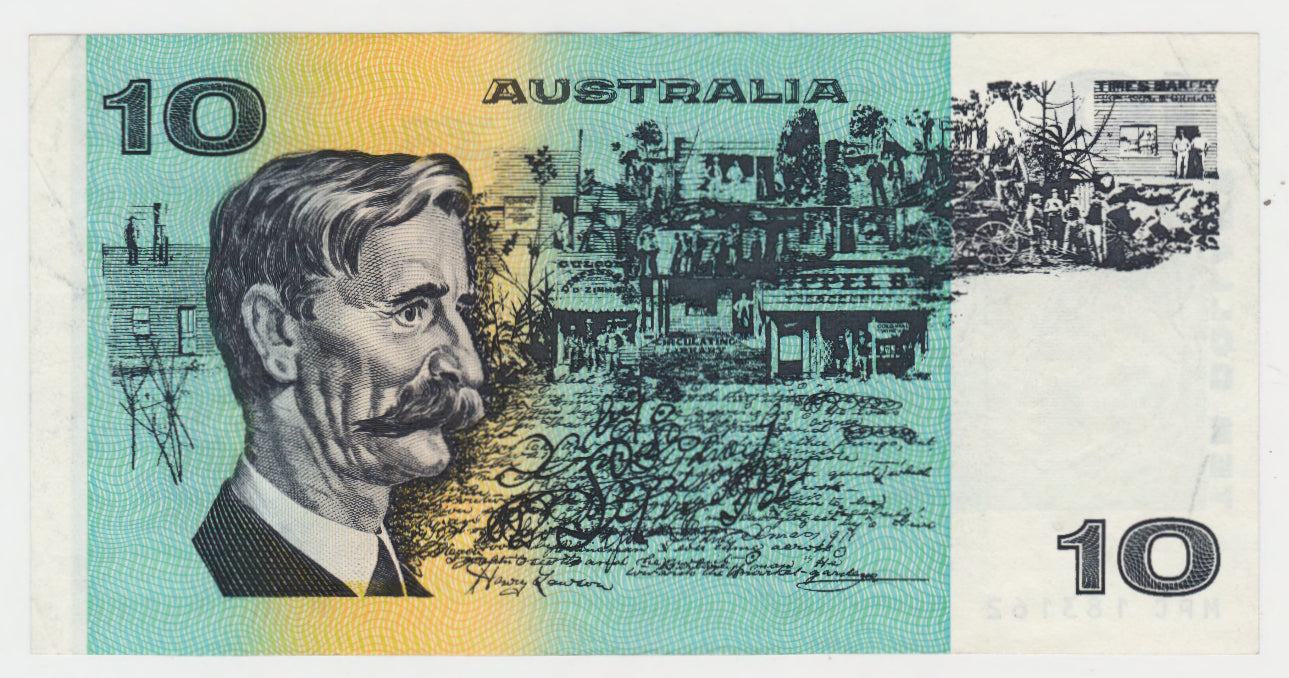 Australian 1991 10 Dollar Fraser Cole Banknote  s/n MPC 183162 - Circulated