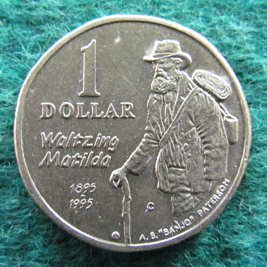 Australian 1995 1 Dollar Waltzing Matilda Queen Elizabeth Coin - Circulated