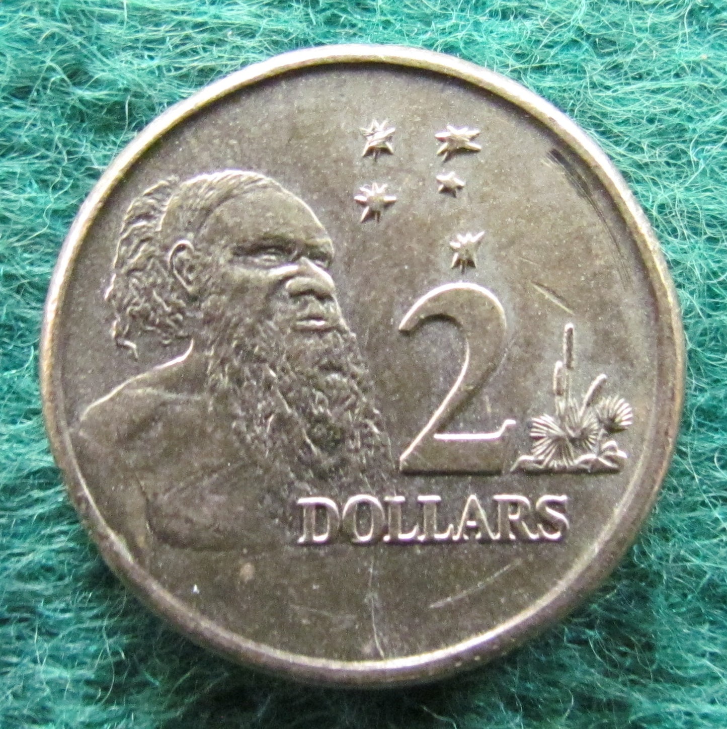 Australian 1997 2 Dollar Aboriginal Elder Queen Elizabeth Coin - Circulated