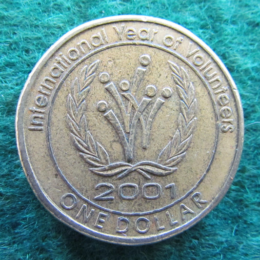 Australian 2001 1 Dollar International Year Of Volunteers Queen Elizabeth Coin - Circulated
