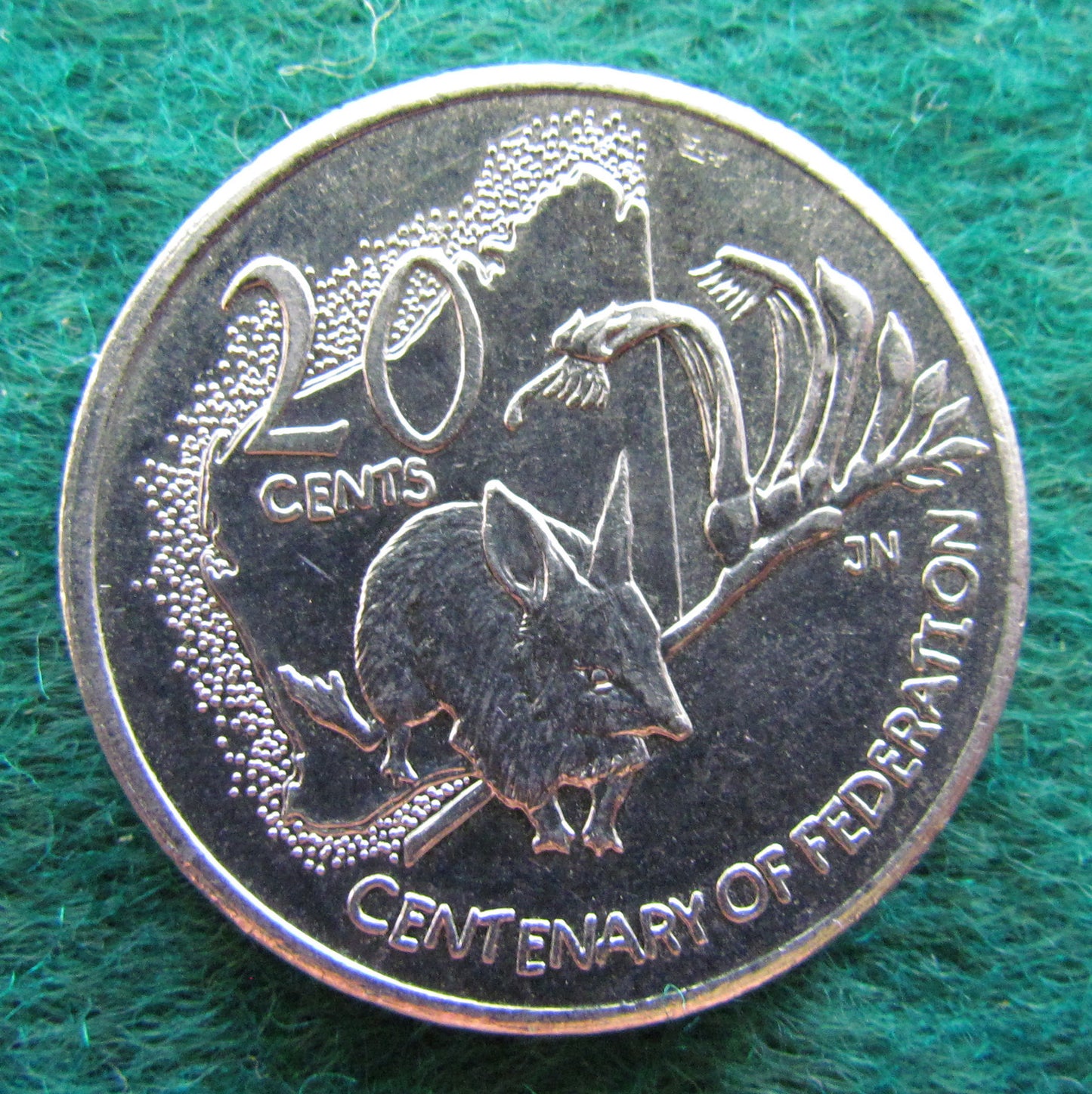 Australian 2001 20 Cent Coin Centenary Of Federation Western Australia Queen Elizabeth II Coin - Circulated
