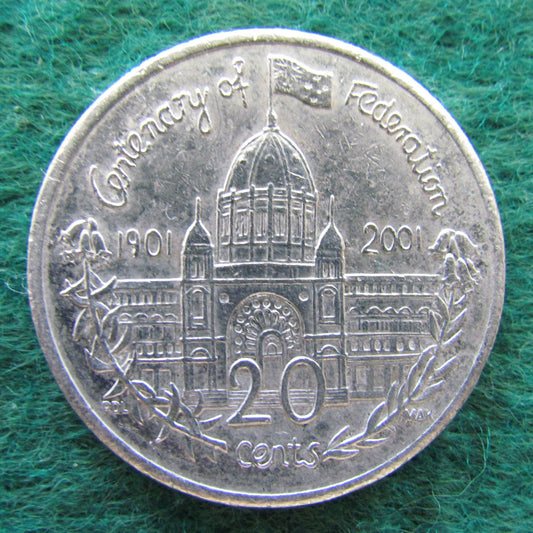 Australian 2001 20 Cent Coin Centenary Of Federation Victoria Queen Elizabeth II Coin - Circulated
