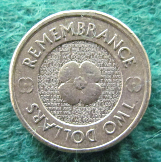 Australian 2012 2 Dollar Coin Remembrance - Circulated