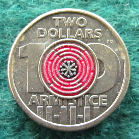 Australian 2018 2 Dollar Armistice Queen Elizabeth Coin - Circulated