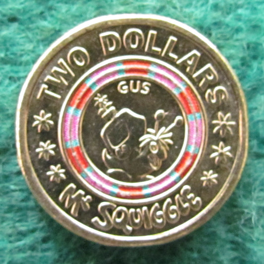 Australian 2019 2 Dollar Mr Squiggle Gus Queen Elizabeth Coin - Circulated