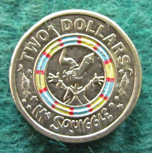 Australian 2019 2 Dollar Mr Squiggle Queen Elizabeth Coin - Circulated