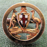 Antique 9ct Gold Australian Pendant Brooch With Enameled Coat of Arms Willis & Sons P/L