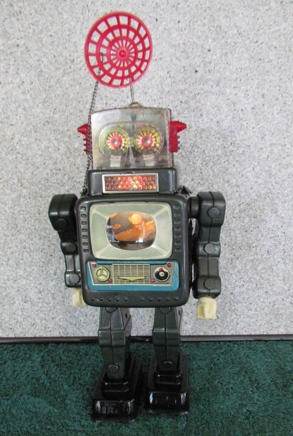 Vintage Alps Super TV Spaceman Tin Plate Japanese Robot 1960's