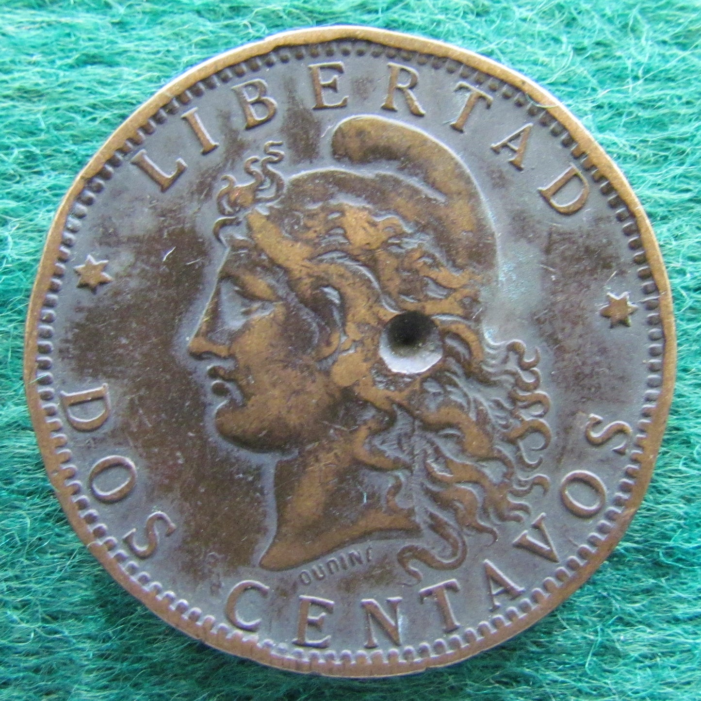 Argentina 1894 2 Centavos Coin - Circulated