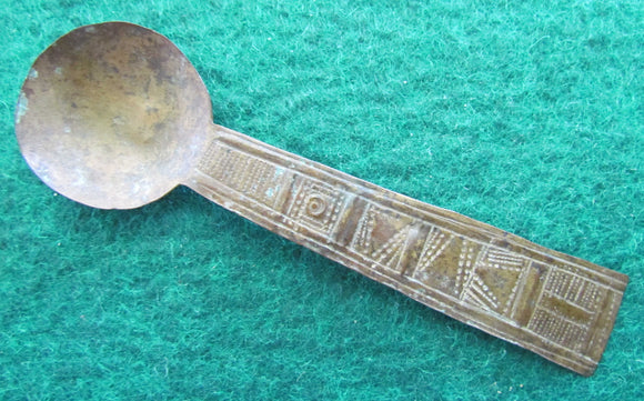 Ashanti Ghana Hand Beaten Gold Dust Spoon c.1880