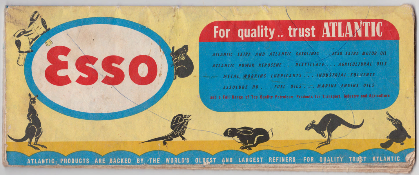 Australian Atlantic Esso Road MAp East Coast 1950s
