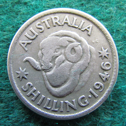 Australian 1946 1/- 1 Shilling King George VI Coin - Circulated