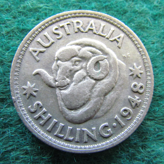 Australian 1948 1/- 1 Shilling King George VI Coin - Circulated