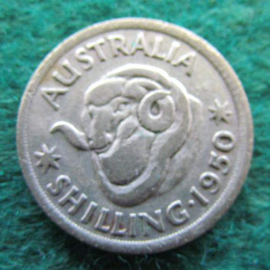 Australian 1950 1/- 1 Shilling King George VI Coin - Circulated