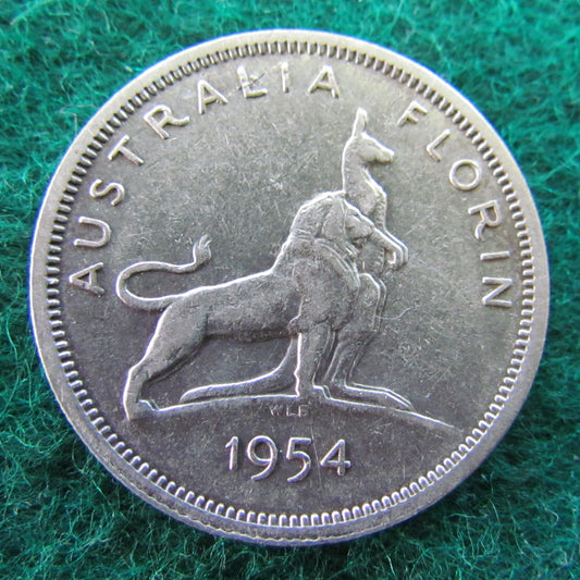 Australian 1954 2/- Royal Visit Florin Queen Elizabeth II Coin Planchet Lamination Error