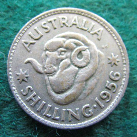 Australian 1956 1/- 1 Shilling Queen Elizabeth II Coin - Circulated
