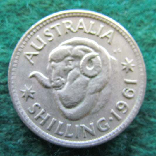Australian 1961 1/- 1 Shilling Queen Elizabeth II Coin - Circulated
