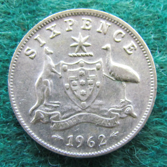 Australian 1962 Sixpence Queen Elizabeth II - Circulated