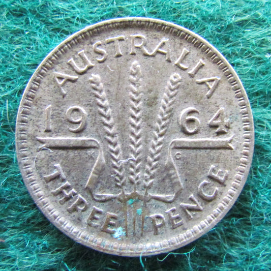 Australian 1964 3d Three Pence Queen Elizabeth II Coin