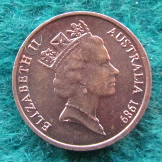 Australian 1989 1 Cent Queen Elizabeth Coin