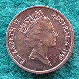 Australian 1989 1 Cent Queen Elizabeth Coin One Cent