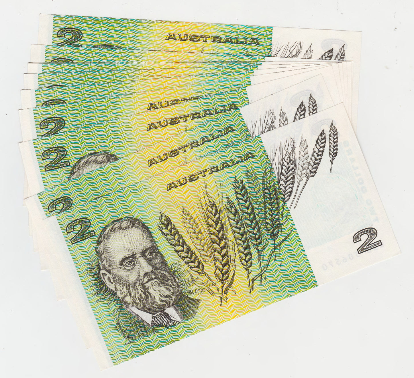 Australian 1983 2 Dollar Johnston Stone Banknotes Consecutive Run Of 10 KBB 506561-70 - Circulated