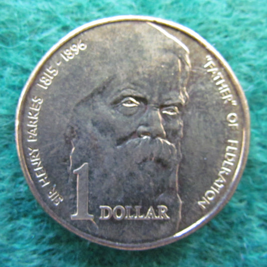 Australian 1996 1 Dollar Sir Henry Parkes Queen Elizabeth Coin - Circulated